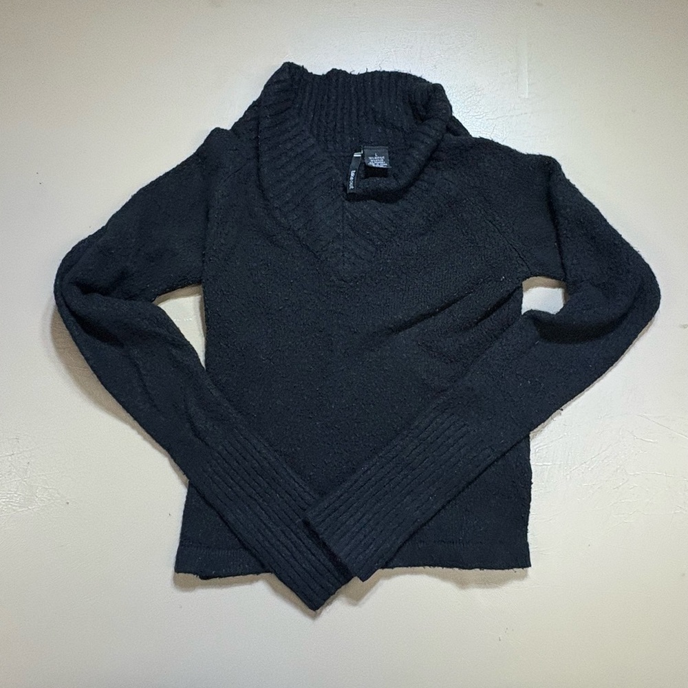 Takeout Black Cowl Neck Sweater